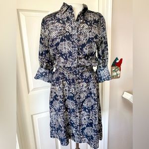 THEORY Snake Print Silk Shirt Dress
